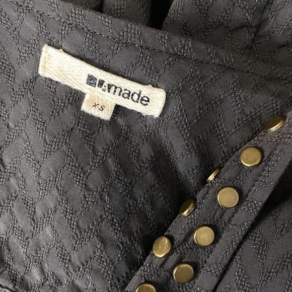 LA Made Womens XS Rayon Gray Tie Waist Open Front Cardigan Studded Kimono Jacket - Picture 5 of 6